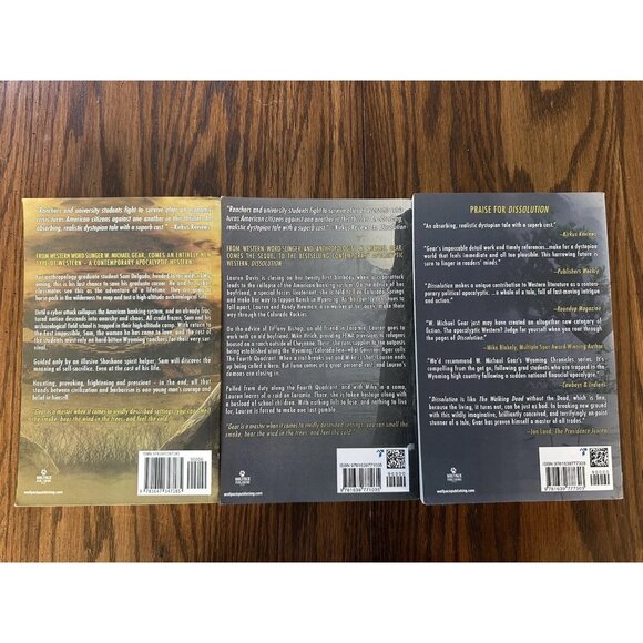 W. Michael Gear The Wyoming Chronicles Series Books One, Two, Three Dissolution - Picture 2 of 2